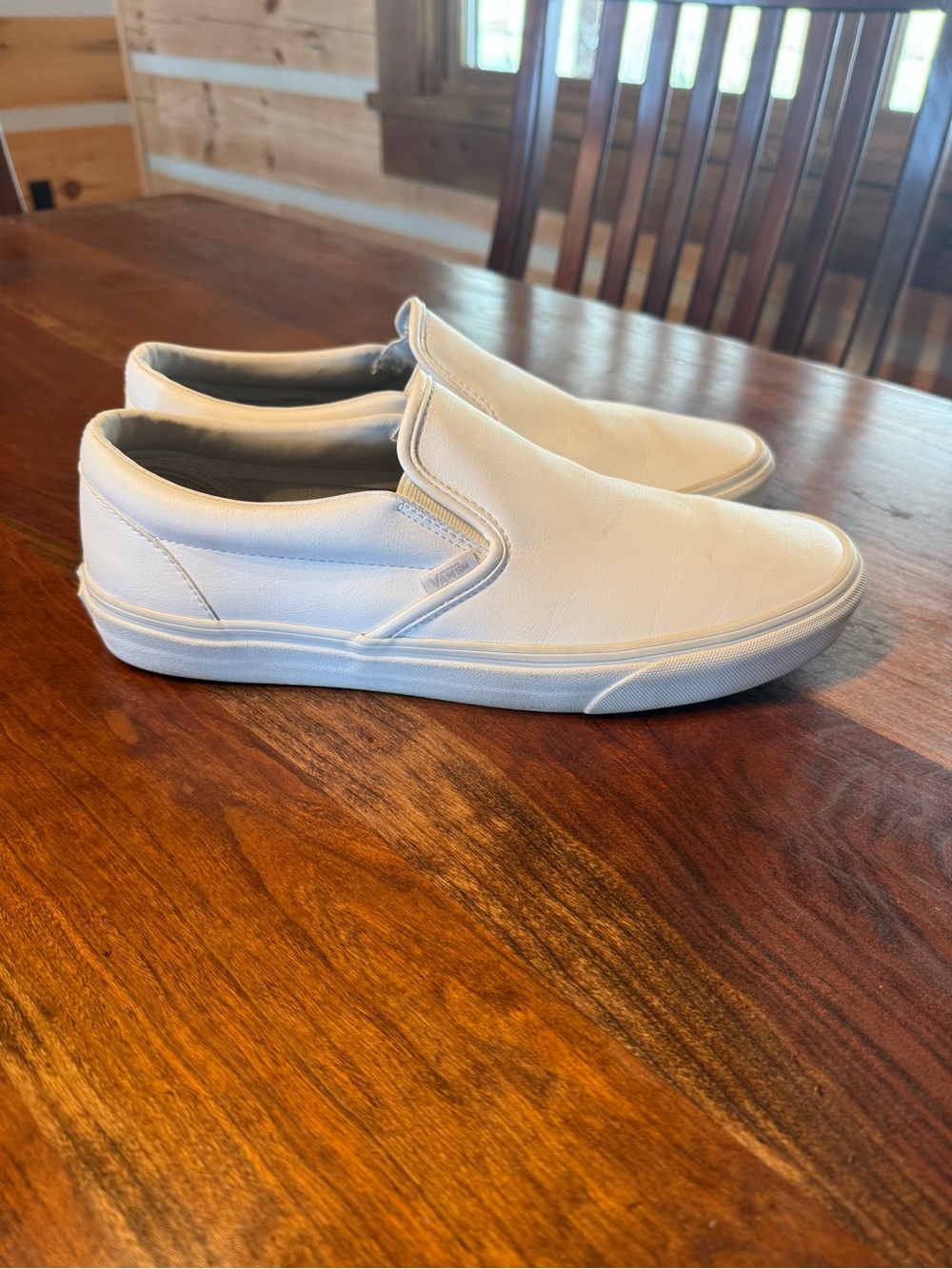 Men’s White Vans Slip-Ons - Picture 2 of 5
